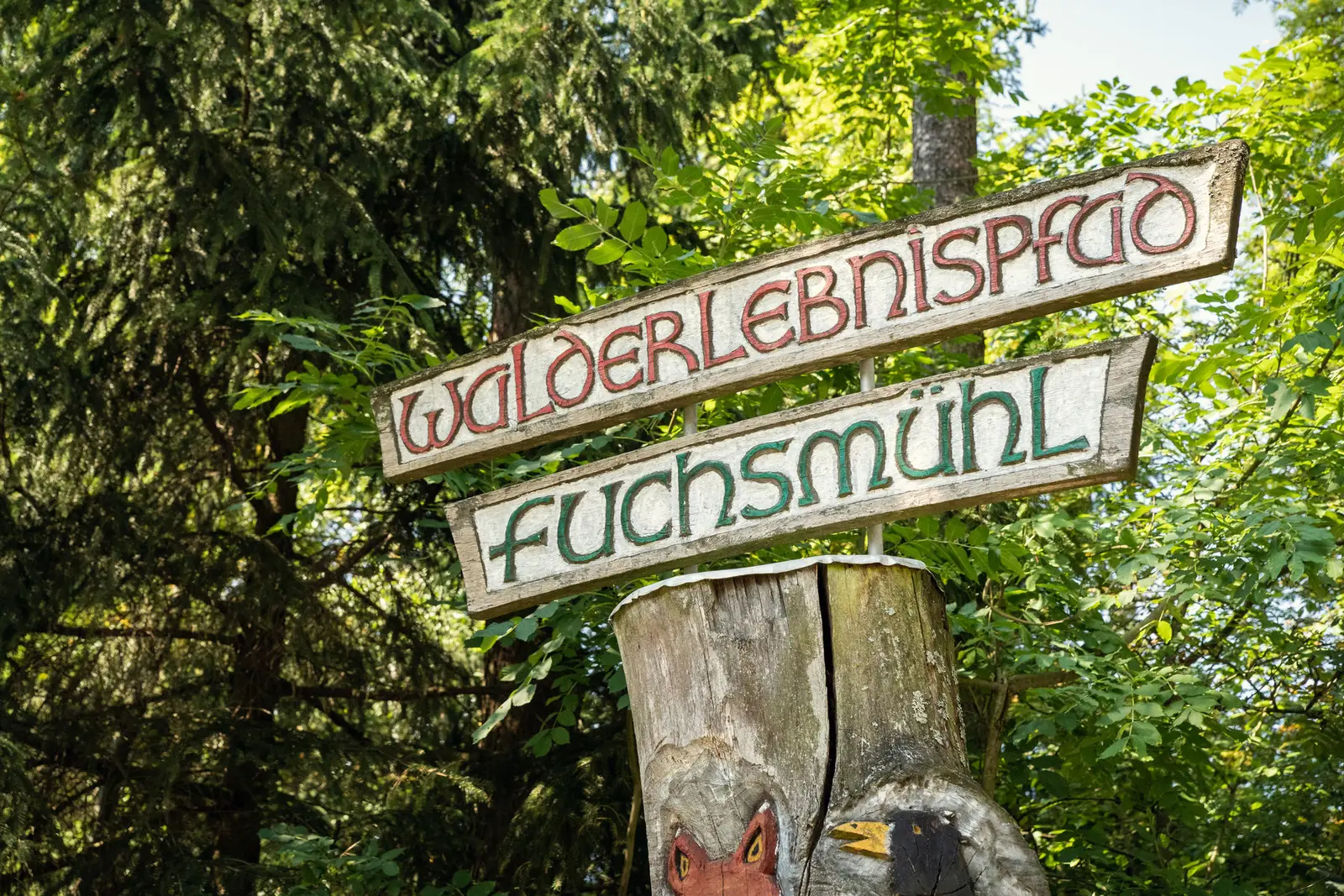 Holzschild Walderlebnispfad Fuchsmühl