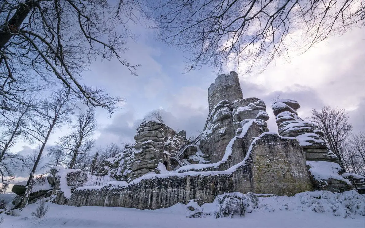 Burgruine Weißenstein im Schnee